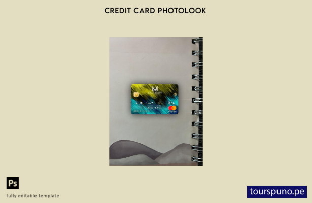listo para imprimir plantilla frontal de aspecto fotográfico de Mastercard de 96